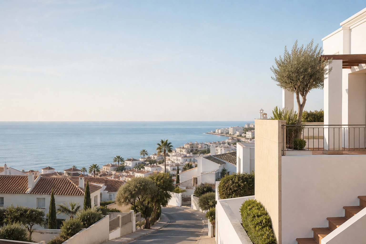 Imagen editorial de paisaje mediterráneo de la Costa del Sol